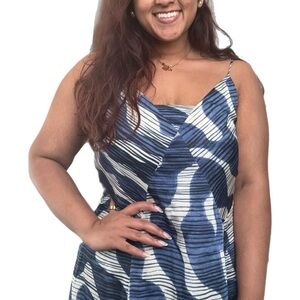✨banana republic satin bandeau maxi dress  - blue print ✨